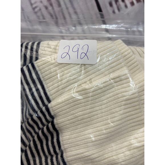 Talbots Cardigan Womens Sp Stripe Open Front Pockets Pima Cotton Knit 3/4 Sleeve - Picture 11 of 12